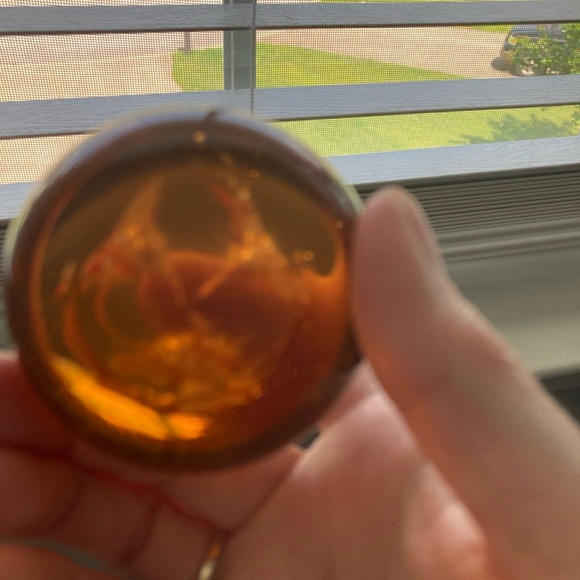 Vintage Orange Confetti Murano Milifiori Paperweight Glass Floral Dark Fairy - Picture 6 of 6